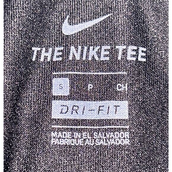 The Nike Tee Dri-FIT Swoosh Logo Black Athletic T-Shirt Big Kids' Boys Small - Picture 5 of 7